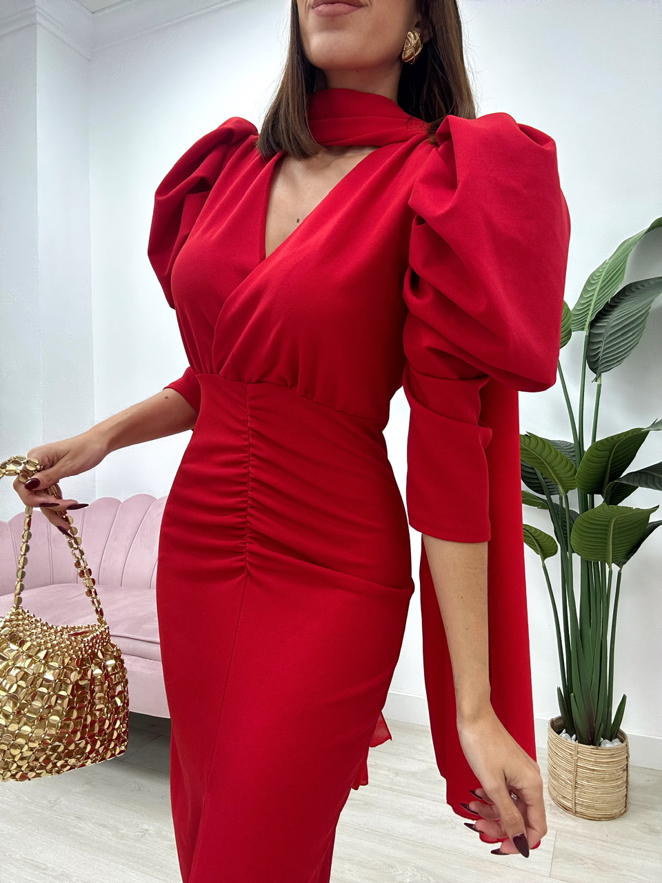 VESTIDO RIVAS ROJO - Imagen 5