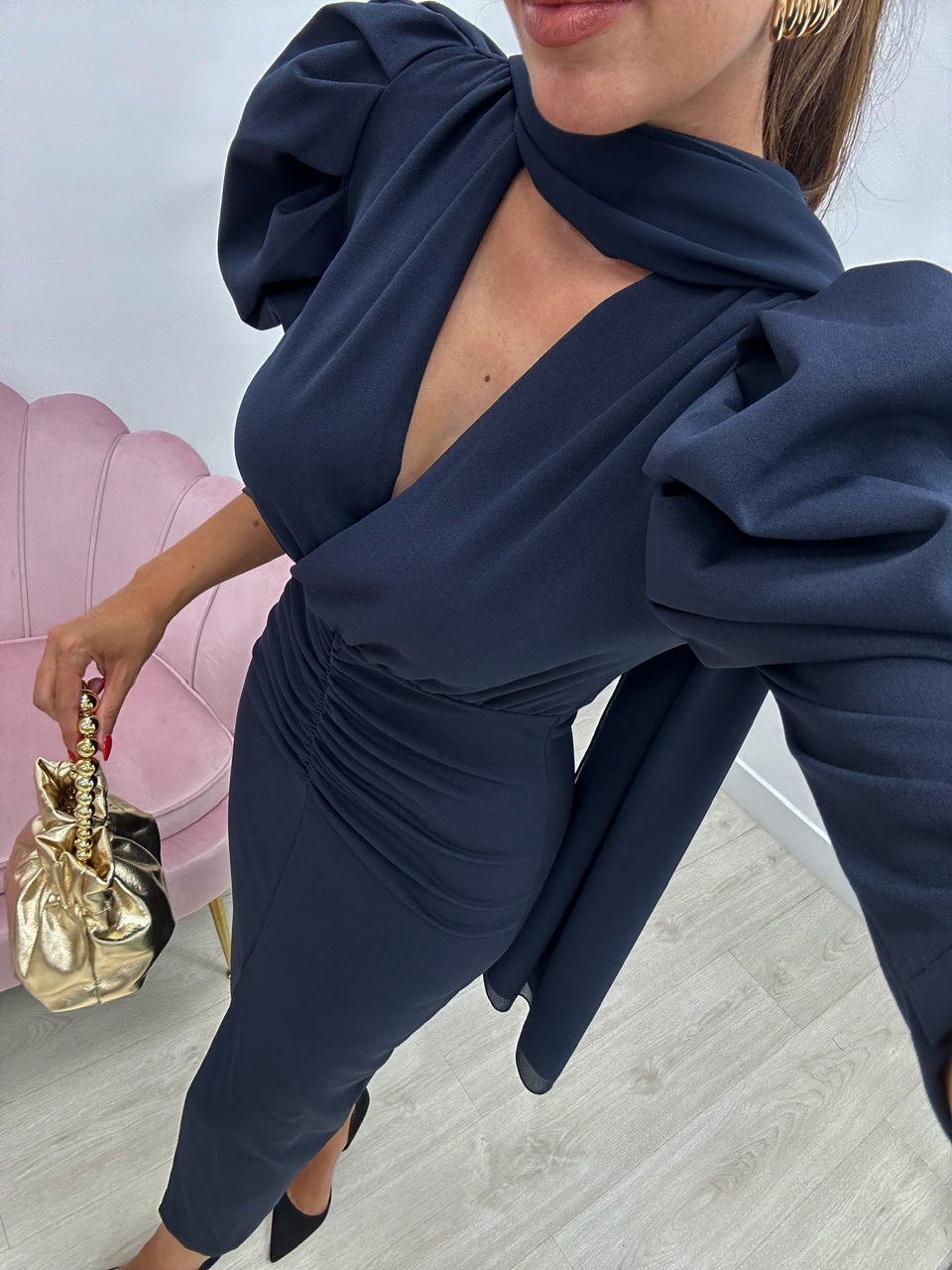 VESTIDO RIVAS AZUL MARINO - Imagen 6