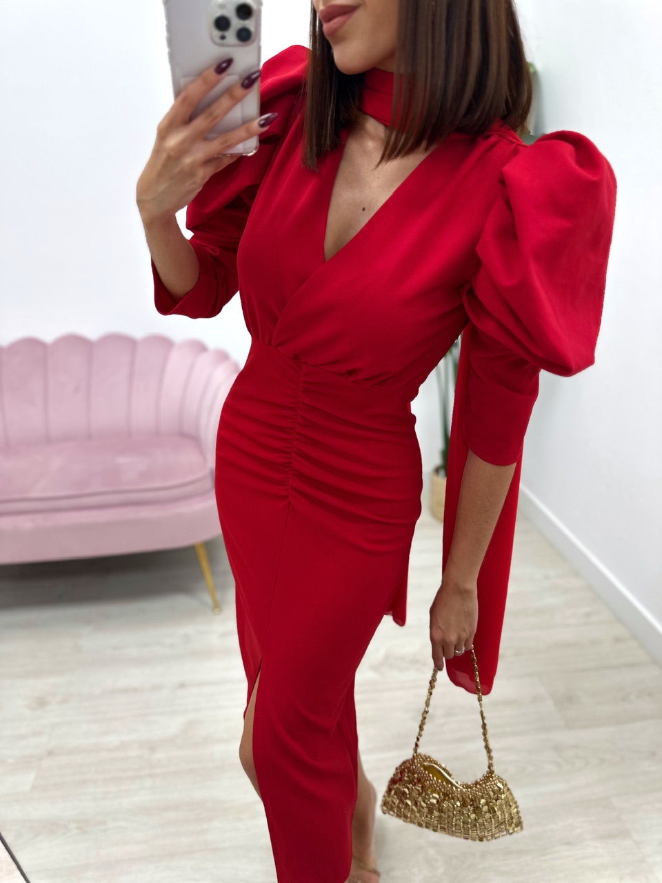 VESTIDO RIVAS ROJO - Imagen 3