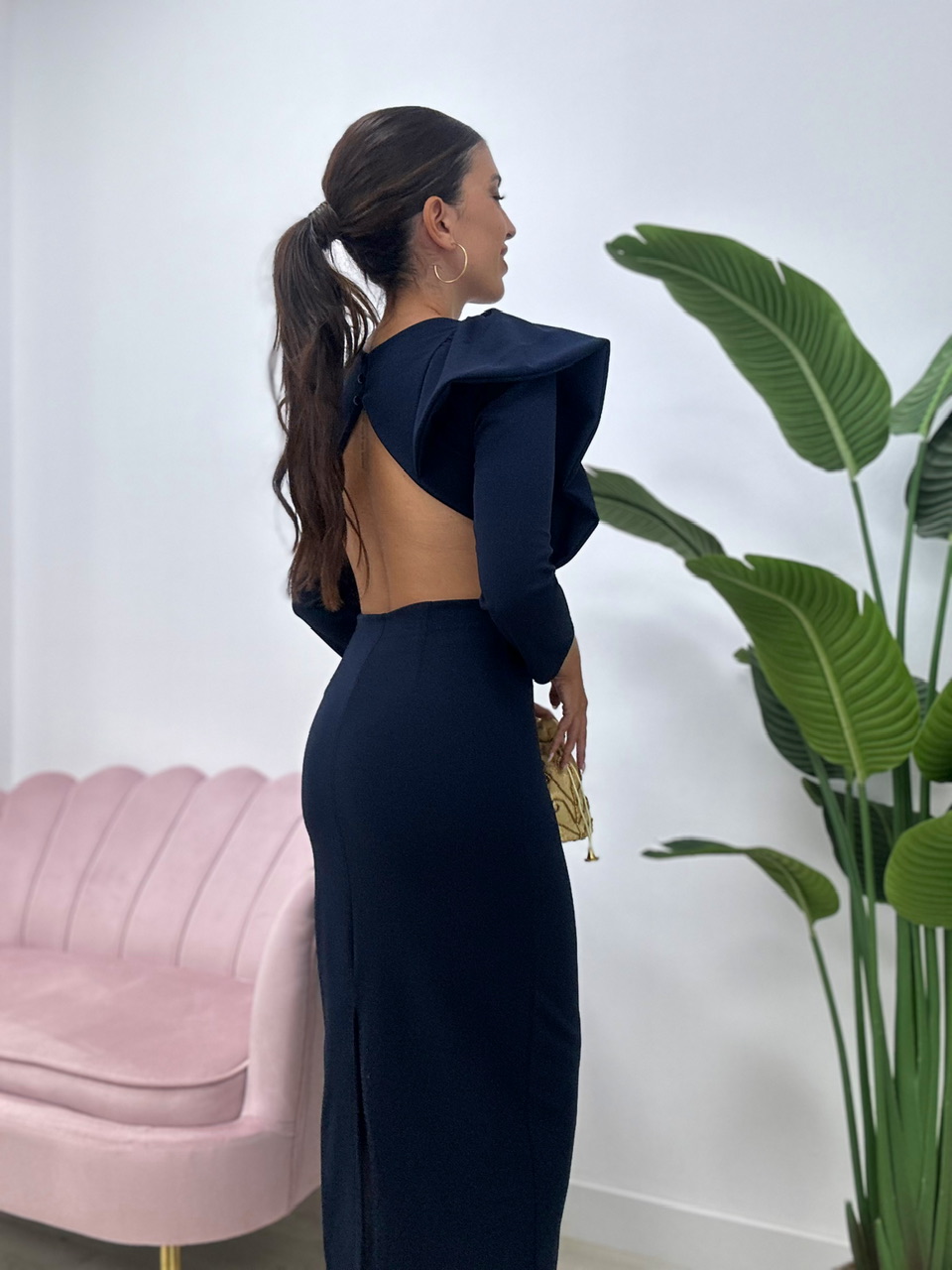 VESTIDO ALBAL AZUL MARINO - Imagen 3