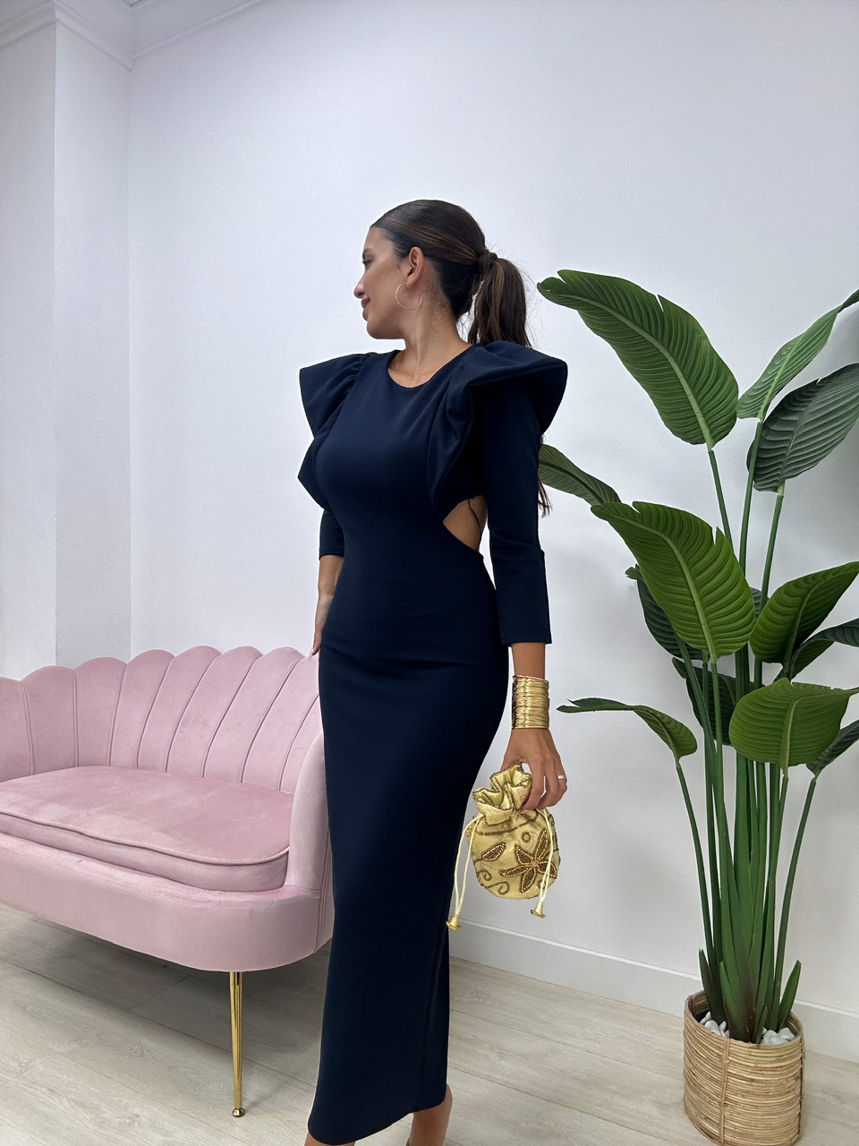 VESTIDO ALBAL AZUL MARINO - Imagen 5