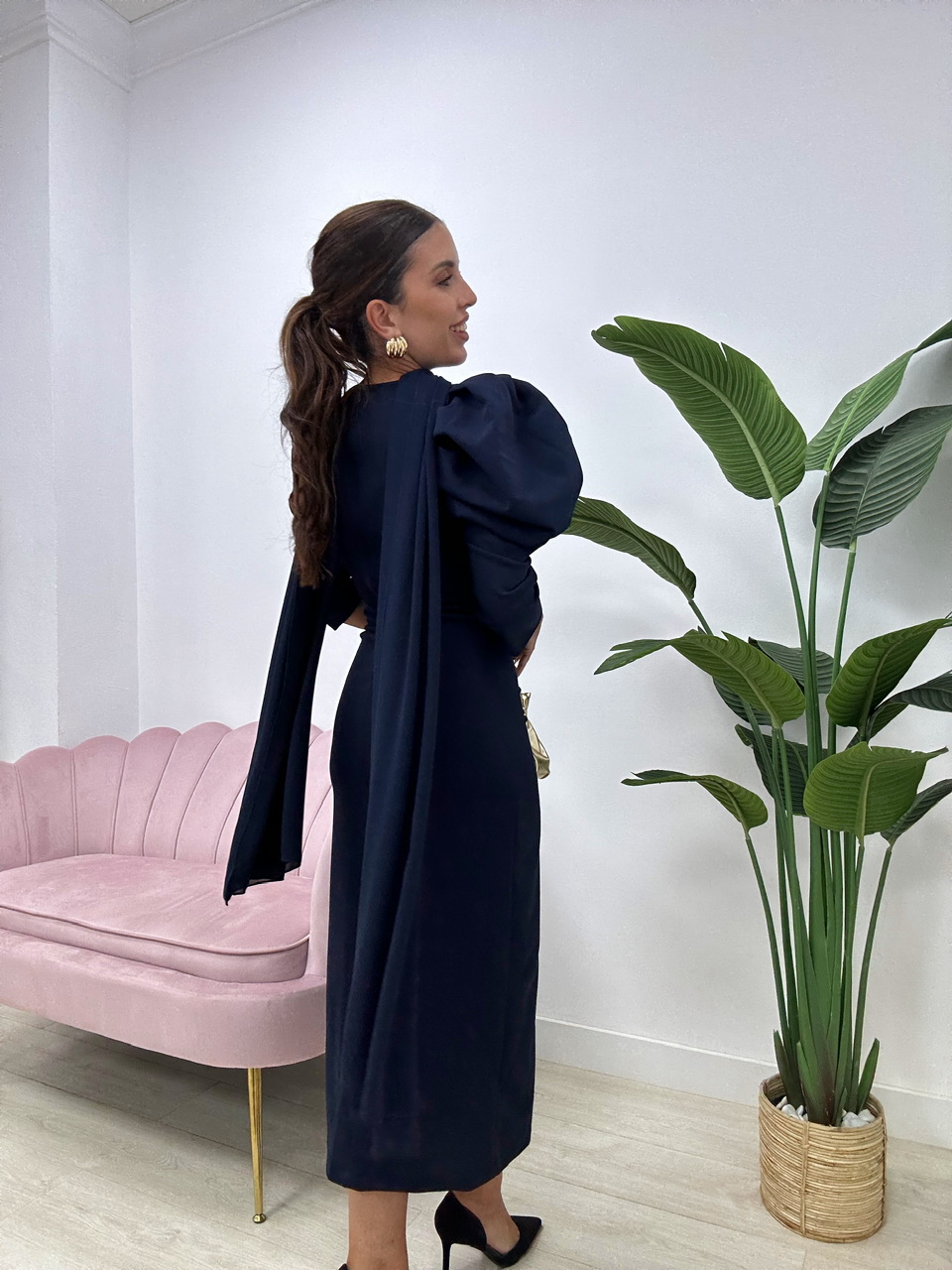 VESTIDO RIVAS AZUL MARINO - Imagen 4