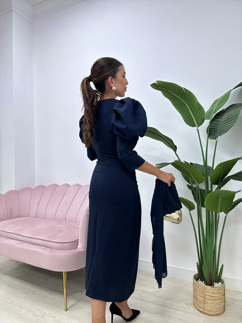 VESTIDO RIVAS AZUL MARINO - Imagen 5